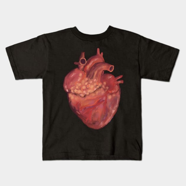 Human heart digital painting Kids T-Shirt by Nigh-designs